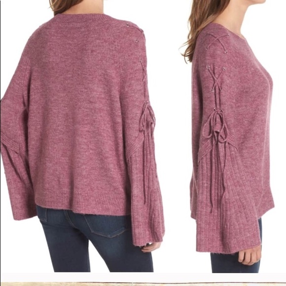BP Nordstrom bell sleeve lace-up sweater Small - Picture 2 of 8